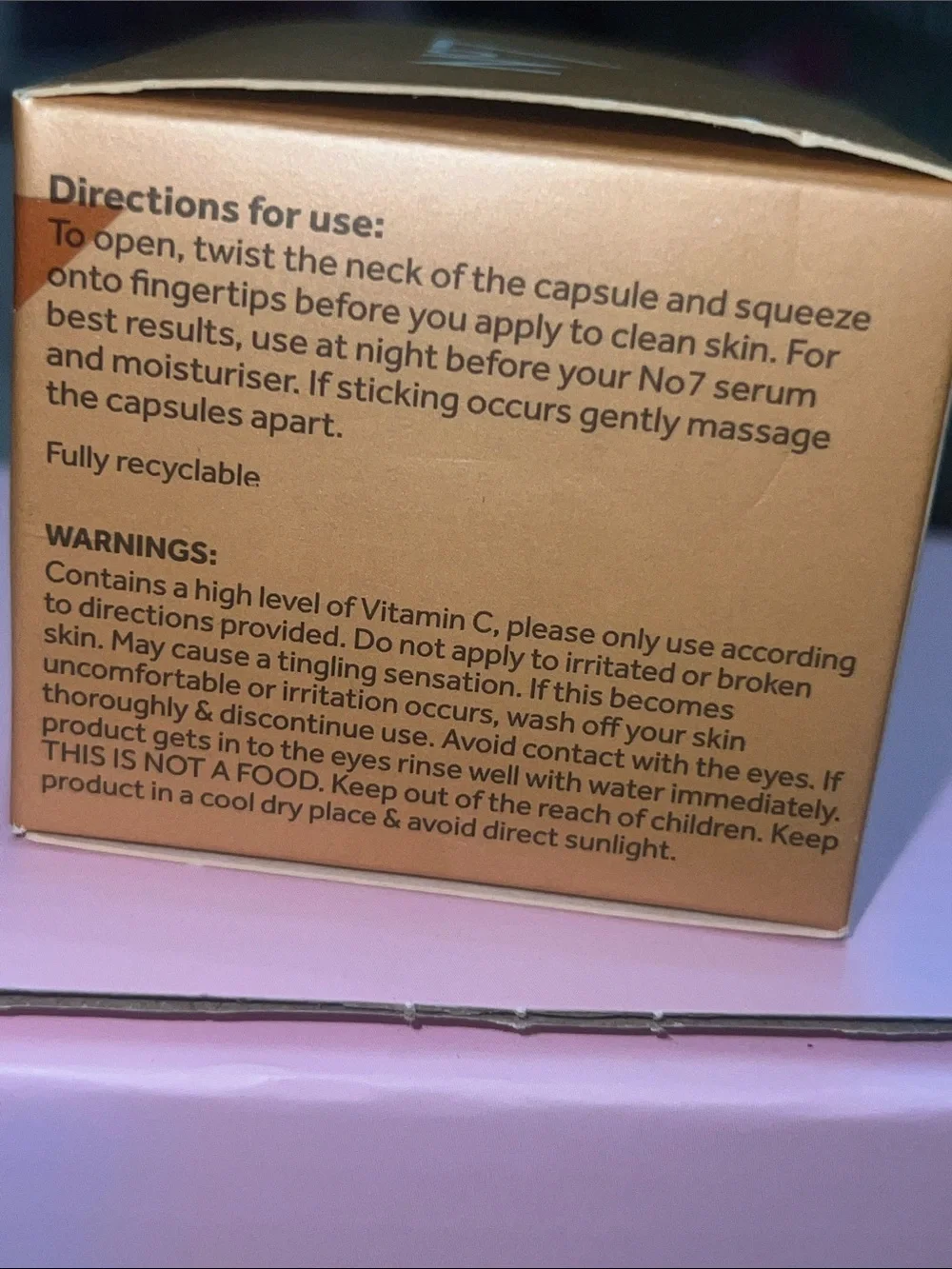 No7 advanced ingredients